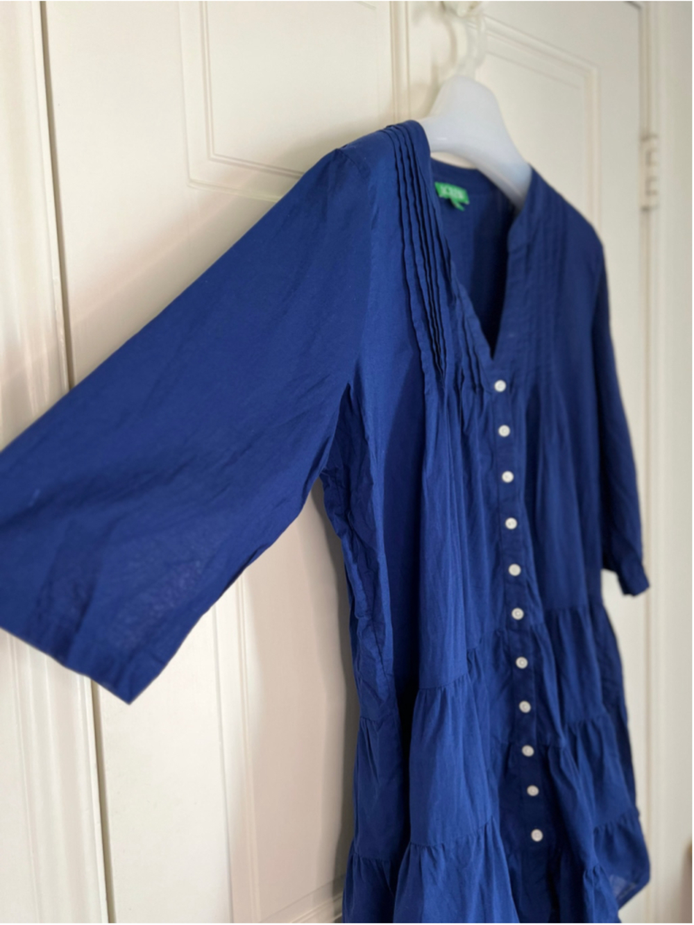 J. Crew Tiered Gauze Swim Cover-Up Navy Women's L - Picture 7 of 9
